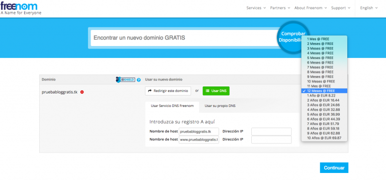 Wordpress y dominio gratis