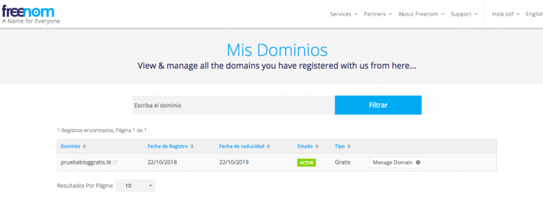 Wordpress y dominio gratis